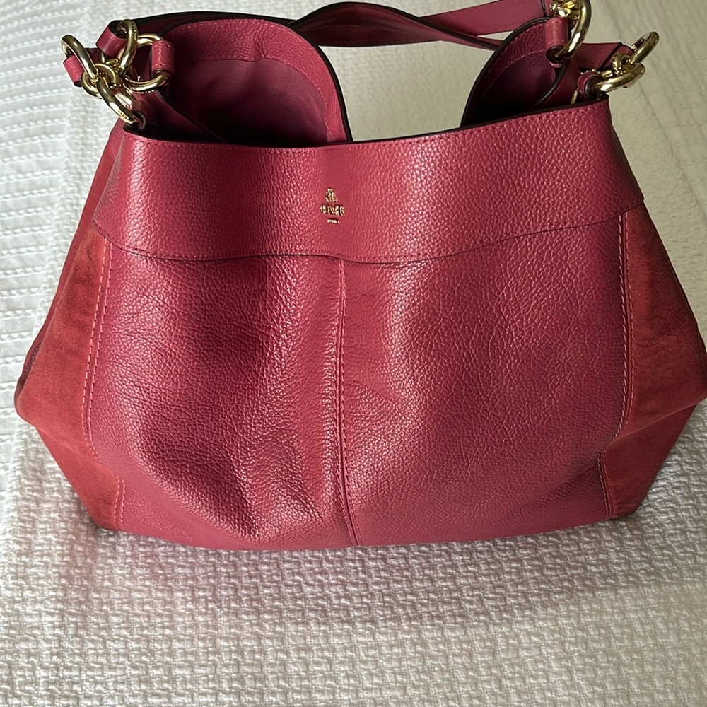 Coach leather and suede tote